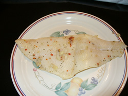 Marinated, raw turbot fillet